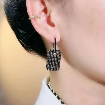 New Fashion Trend Unique Design Elegant Exquisite Light Luxury Black Zircon Crystals Geometric Earrings - Female Party Jewellery - The Jewellery Supermarket